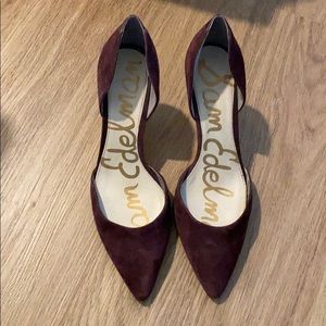Sam Edelman Delilah Suede Pump, Burgundy size 9